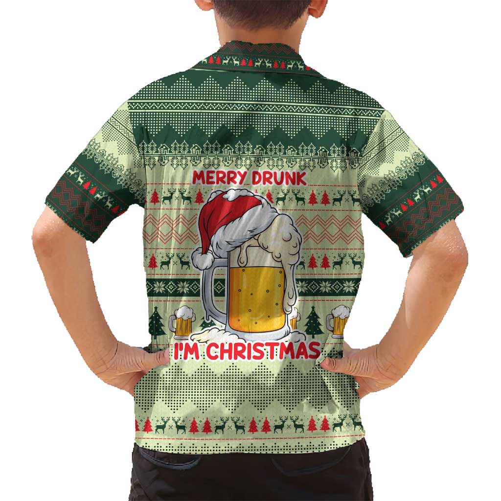 Merry Drunk I'm Christmas Family Matching Tank Maxi Dress and Hawaiian Shirt Xmas Holiday Patterns - Wonder Print Shop