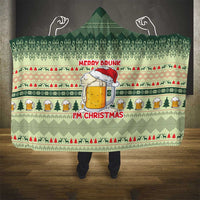 Merry Drunk I'm Christmas Hooded Blanket Xmas Holiday Patterns - Wonder Print Shop