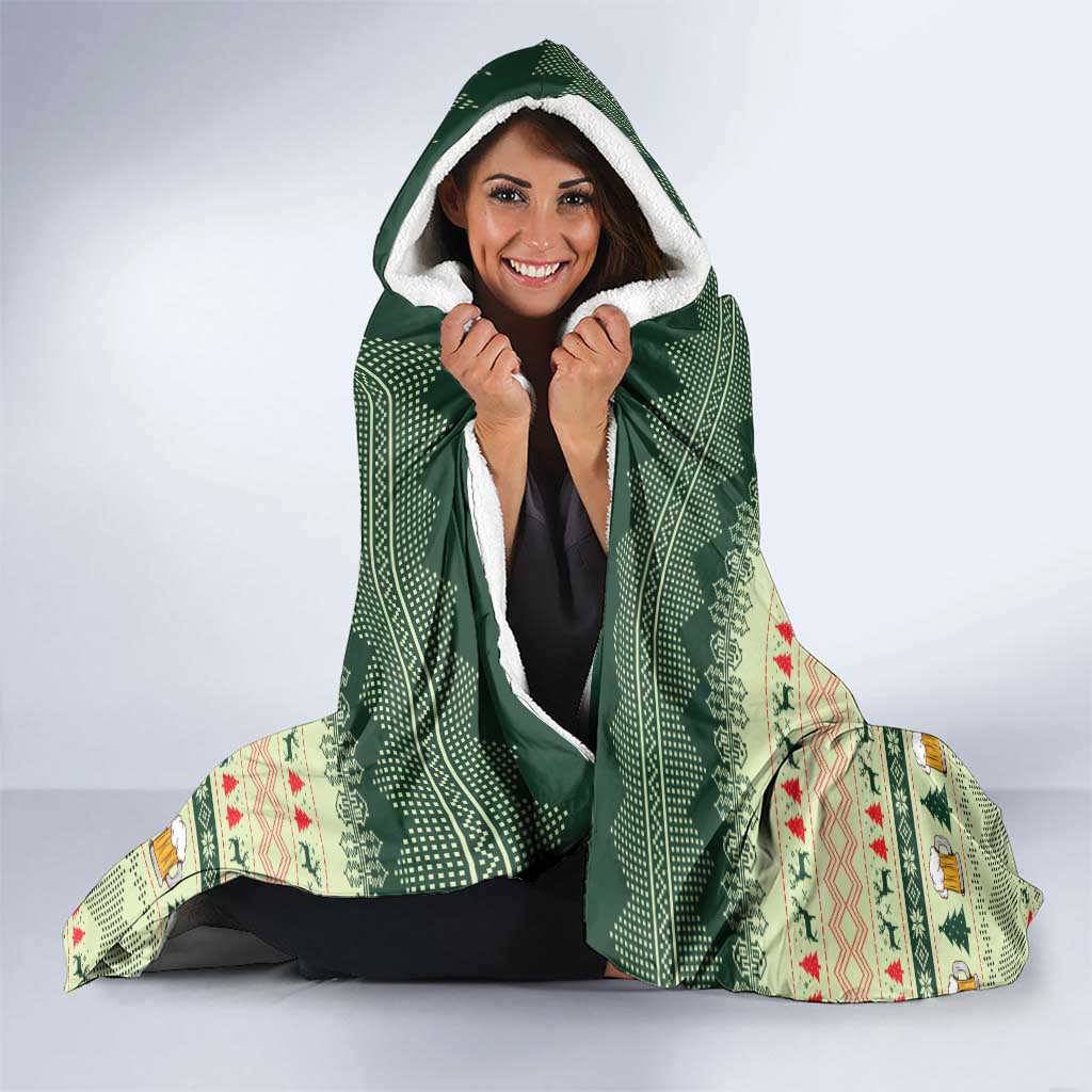 Merry Drunk I'm Christmas Hooded Blanket Xmas Holiday Patterns - Wonder Print Shop