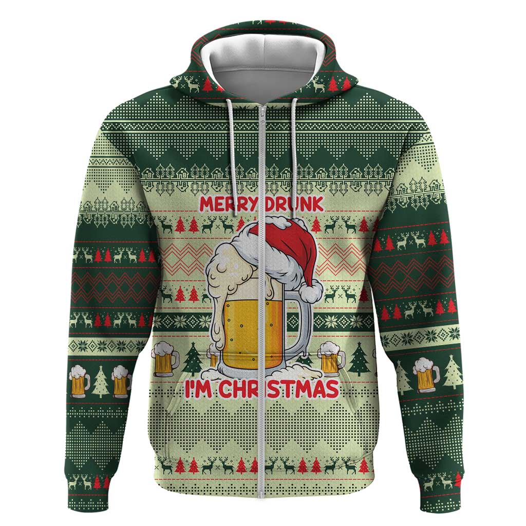 Merry Drunk I'm Christmas Hoodie Xmas Holiday Patterns - Wonder Print Shop