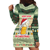 Merry Drunk I'm Christmas Hoodie Dress Xmas Holiday Patterns - Wonder Print Shop