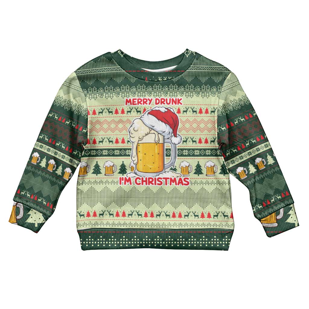 Merry Drunk I'm Christmas Kid Ugly Christmas Sweater Xmas Holiday Patterns - Wonder Print Shop