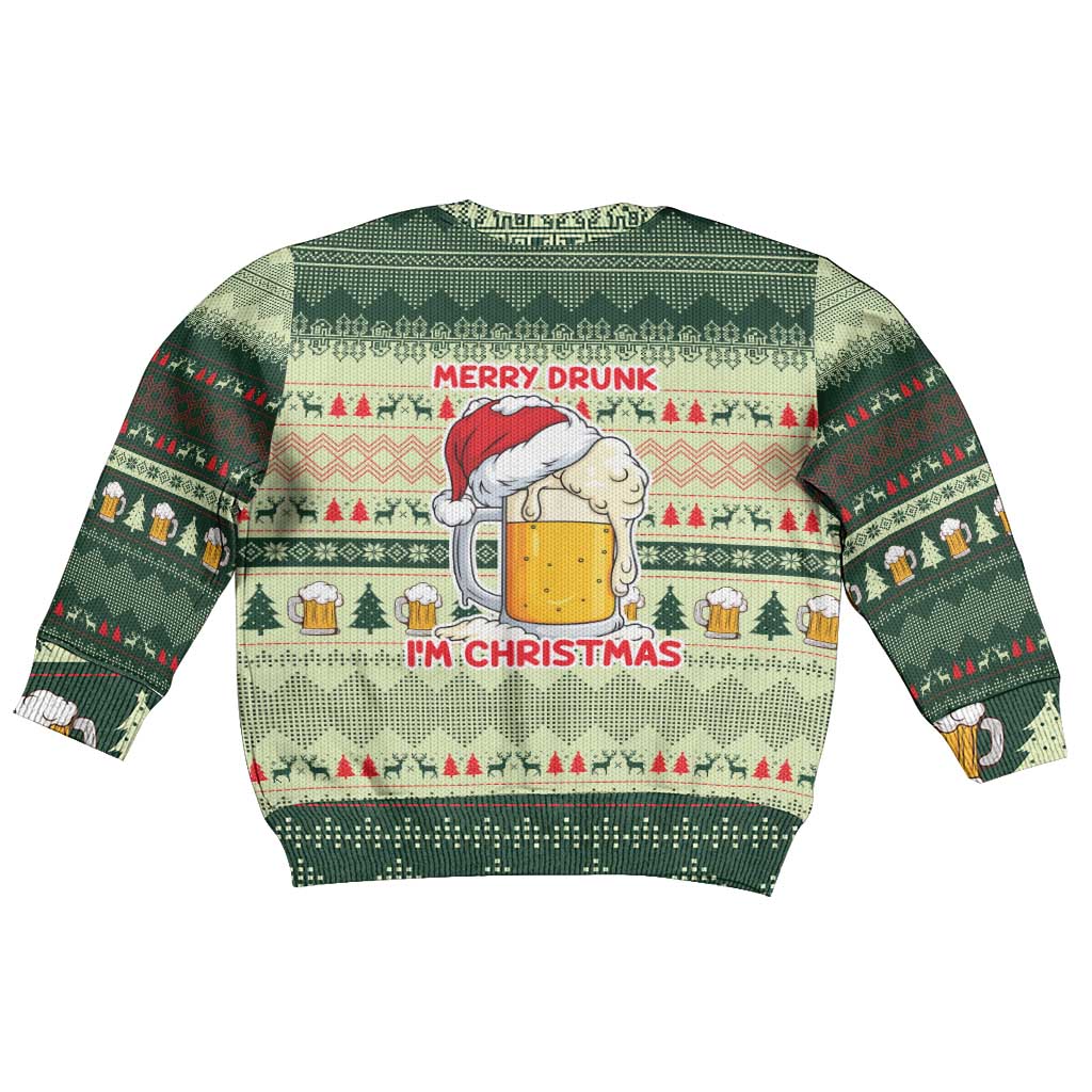 Merry Drunk I'm Christmas Kid Ugly Christmas Sweater Xmas Holiday Patterns - Wonder Print Shop