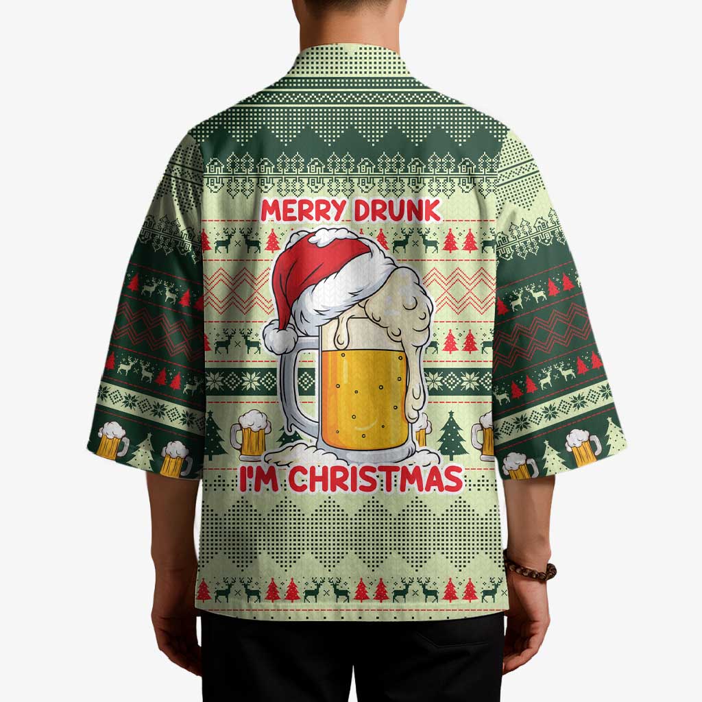 Merry Drunk I'm Christmas Kimono Xmas Holiday Patterns - Wonder Print Shop