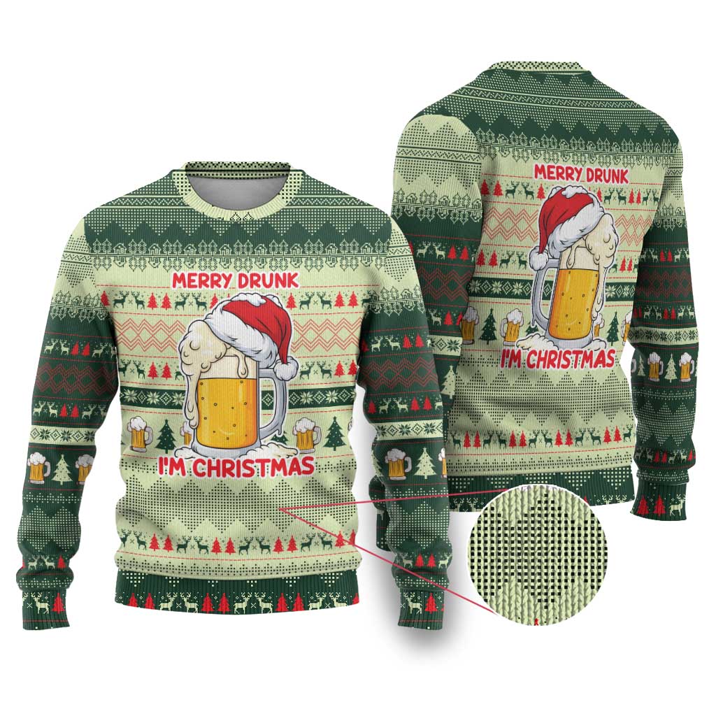 Merry Drunk I'm Christmas Ugly Christmas Sweater Xmas Holiday Patterns - Wonder Print Shop