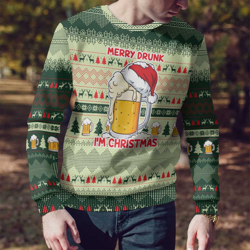 Merry Drunk I'm Christmas Ugly Christmas Sweater Xmas Holiday Patterns - Wonder Print Shop