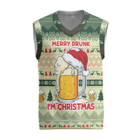 Merry Drunk I'm Christmas Knitted V-Neck Vest Xmas Holiday Patterns - Wonder Print Shop