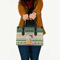 Merry Drunk I'm Christmas Leather Bag Xmas Holiday Patterns - Wonder Print Shop
