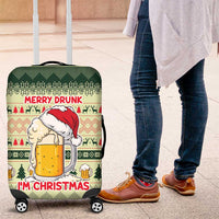 Merry Drunk I'm Christmas Luggage Cover Xmas Holiday Patterns - Wonder Print Shop