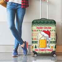 Merry Drunk I'm Christmas Luggage Cover Xmas Holiday Patterns - Wonder Print Shop