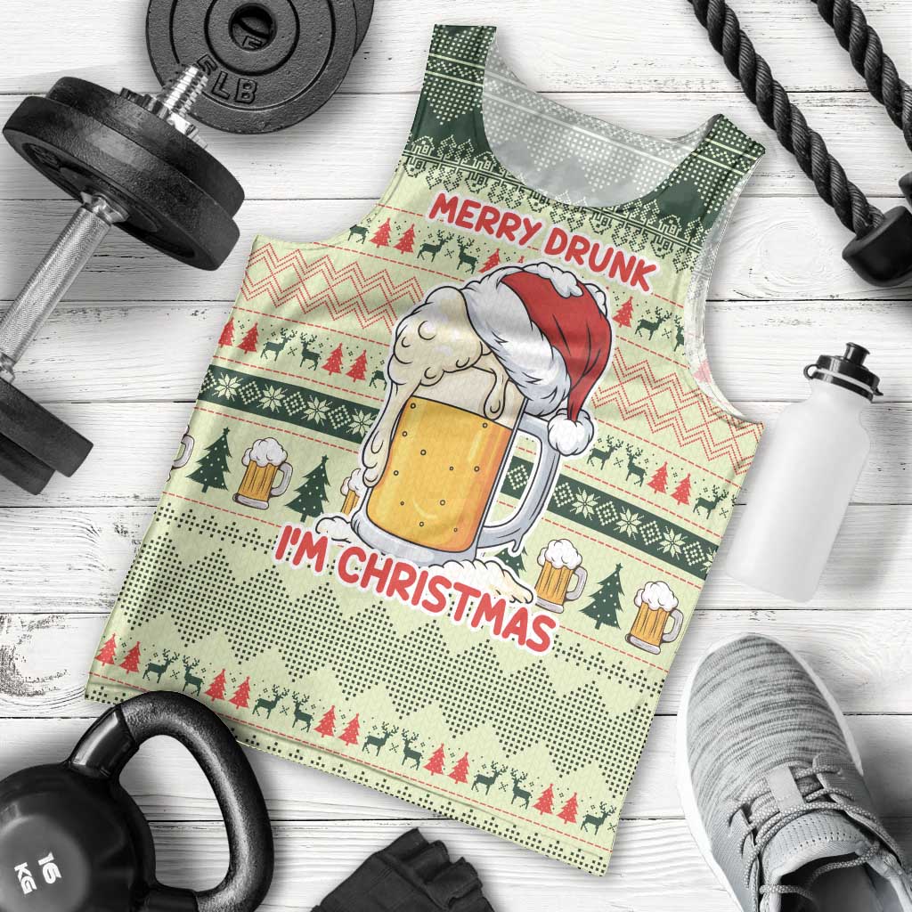 Merry Drunk I'm Christmas Men Tank Top Xmas Holiday Patterns - Wonder Print Shop