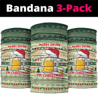 Merry Drunk I'm Christmas Neck Gaiter Xmas Holiday Patterns - Wonder Print Shop