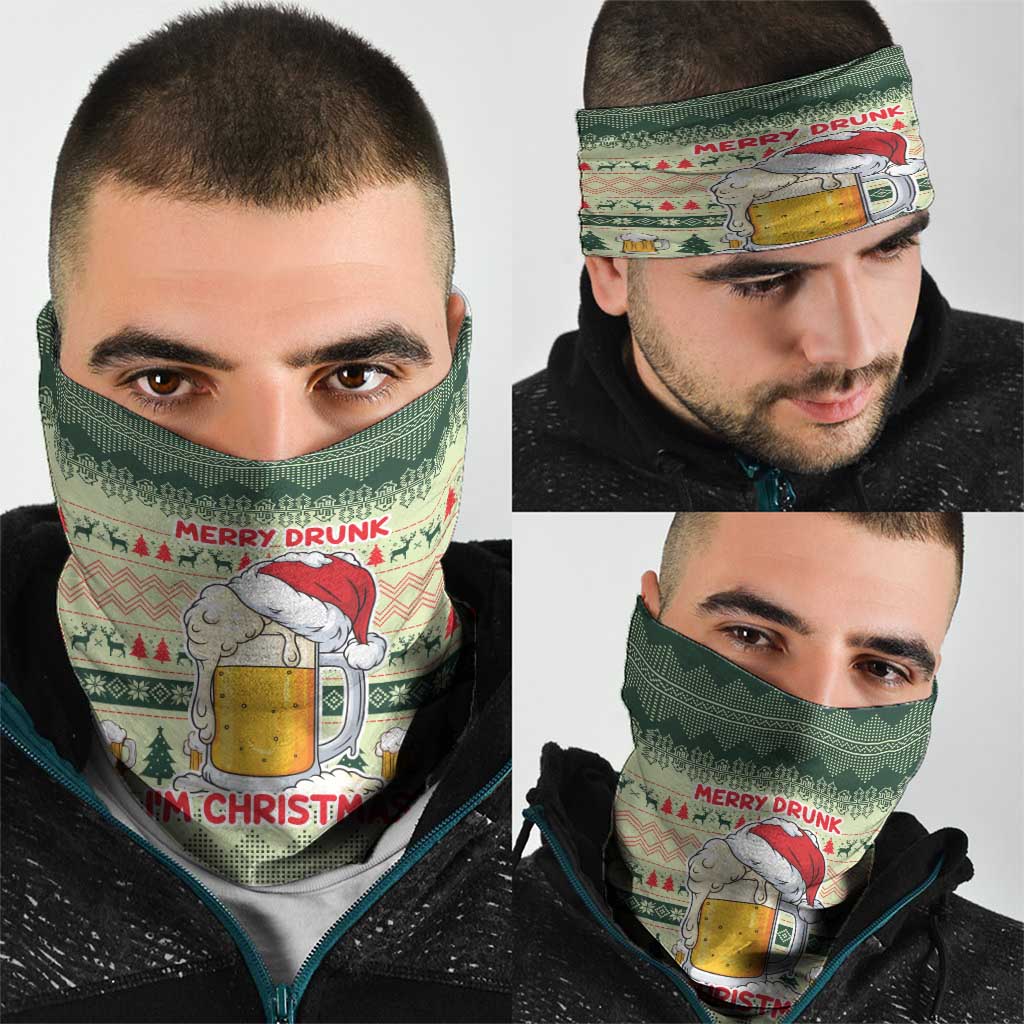 Merry Drunk I'm Christmas Neck Gaiter Xmas Holiday Patterns - Wonder Print Shop