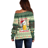 Merry Drunk I'm Christmas Off Shoulder Sweater Xmas Holiday Patterns - Wonder Print Shop