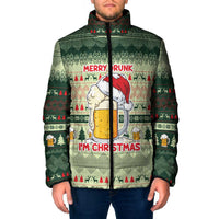 Merry Drunk I'm Christmas Padded Jacket Xmas Holiday Patterns - Wonder Print Shop