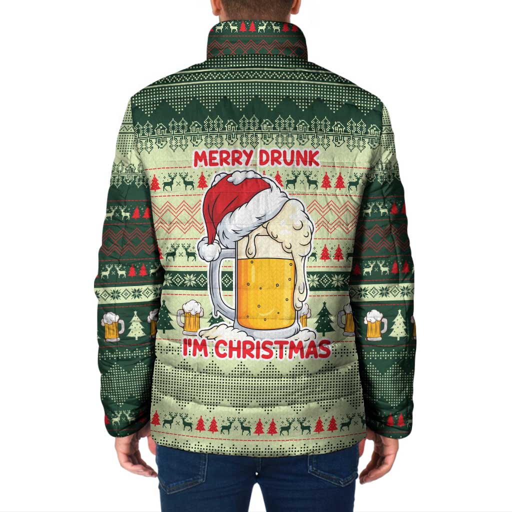 Merry Drunk I'm Christmas Padded Jacket Xmas Holiday Patterns - Wonder Print Shop