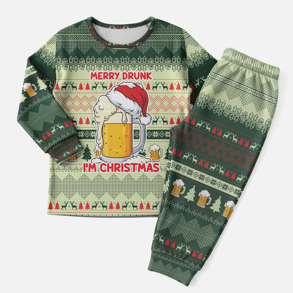 Merry Drunk I'm Christmas Pajama Set Xmas Holiday Patterns - Wonder Print Shop