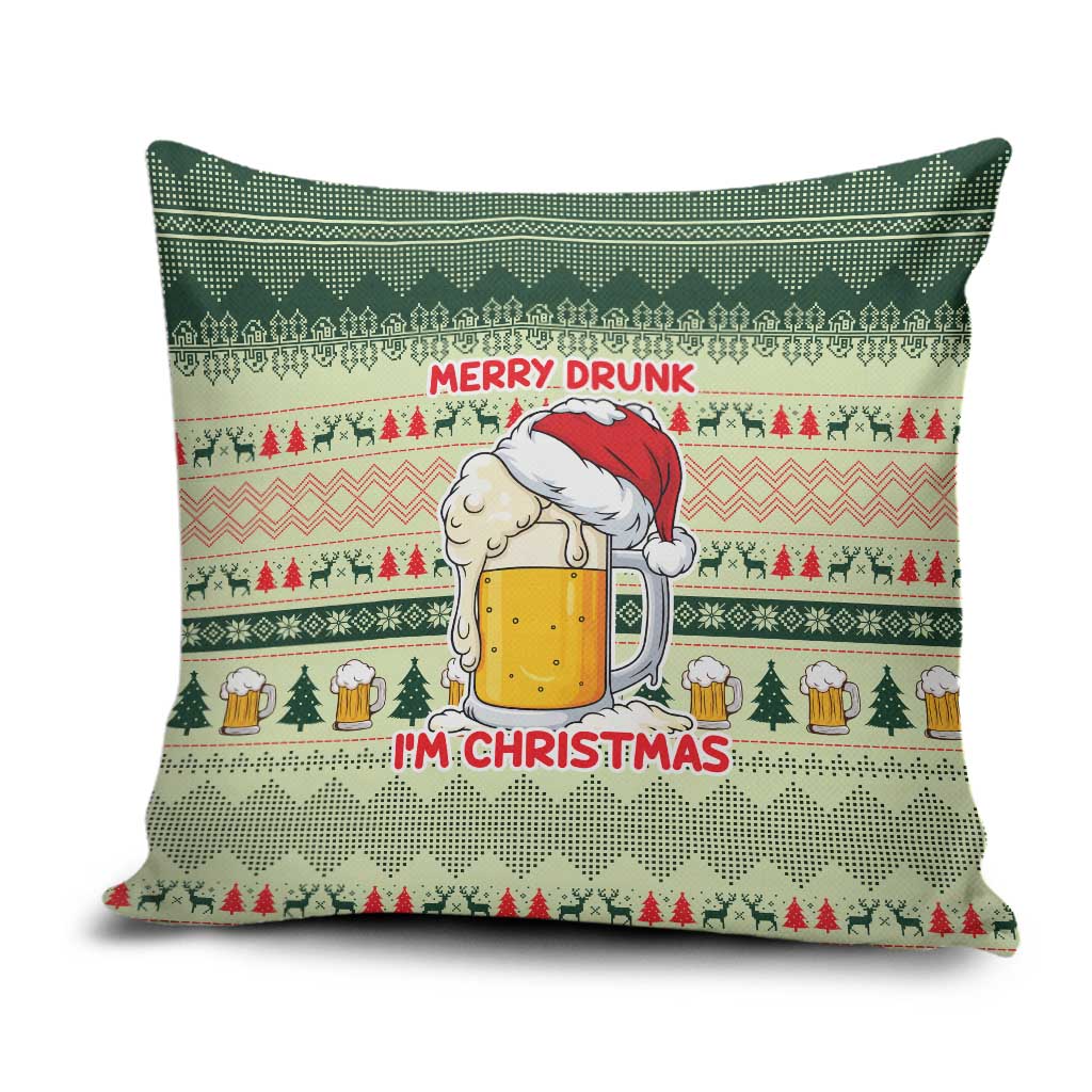 Merry Drunk I'm Christmas Pillow Cover Xmas Holiday Patterns - Wonder Print Shop