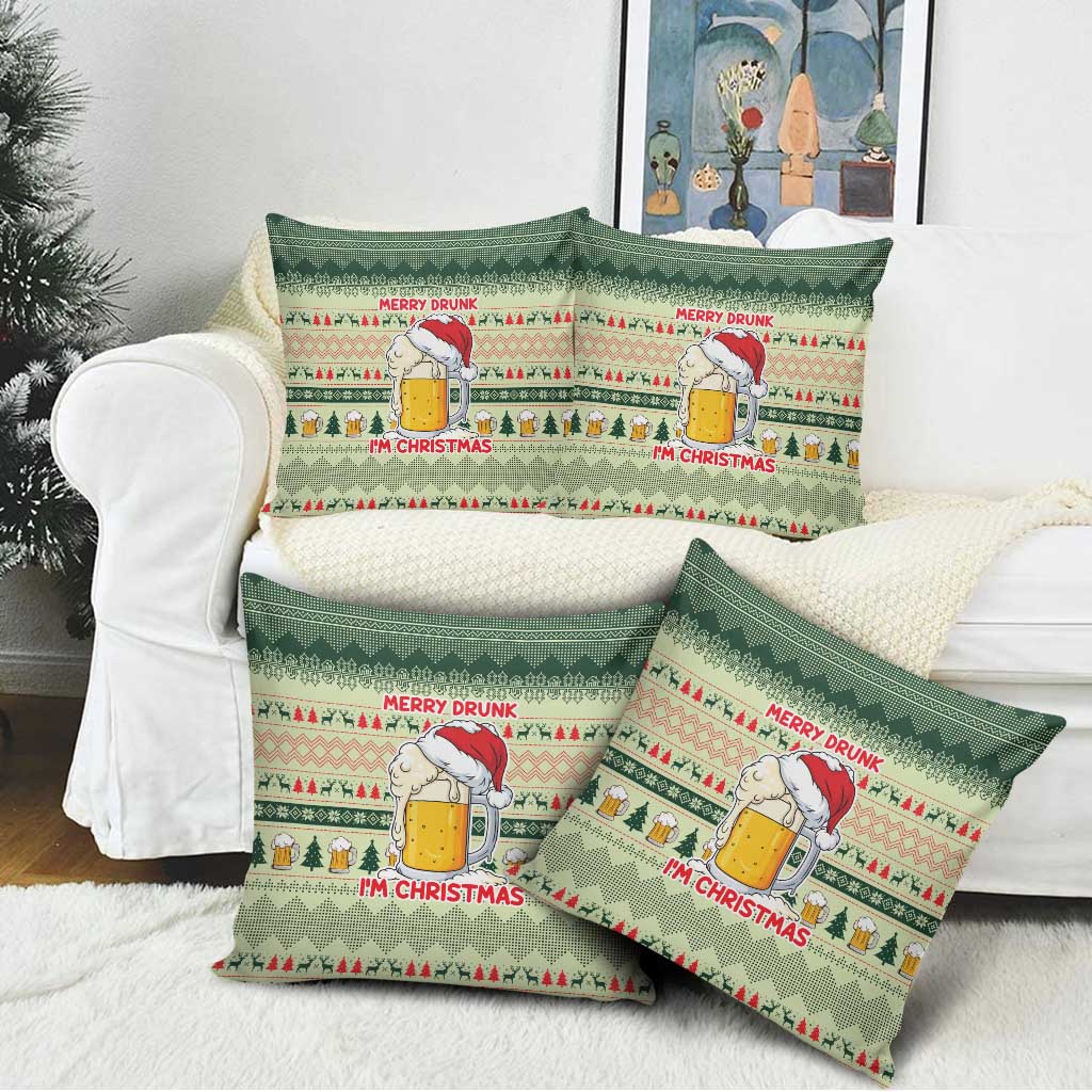 Merry Drunk I'm Christmas Pillow Cover Xmas Holiday Patterns - Wonder Print Shop