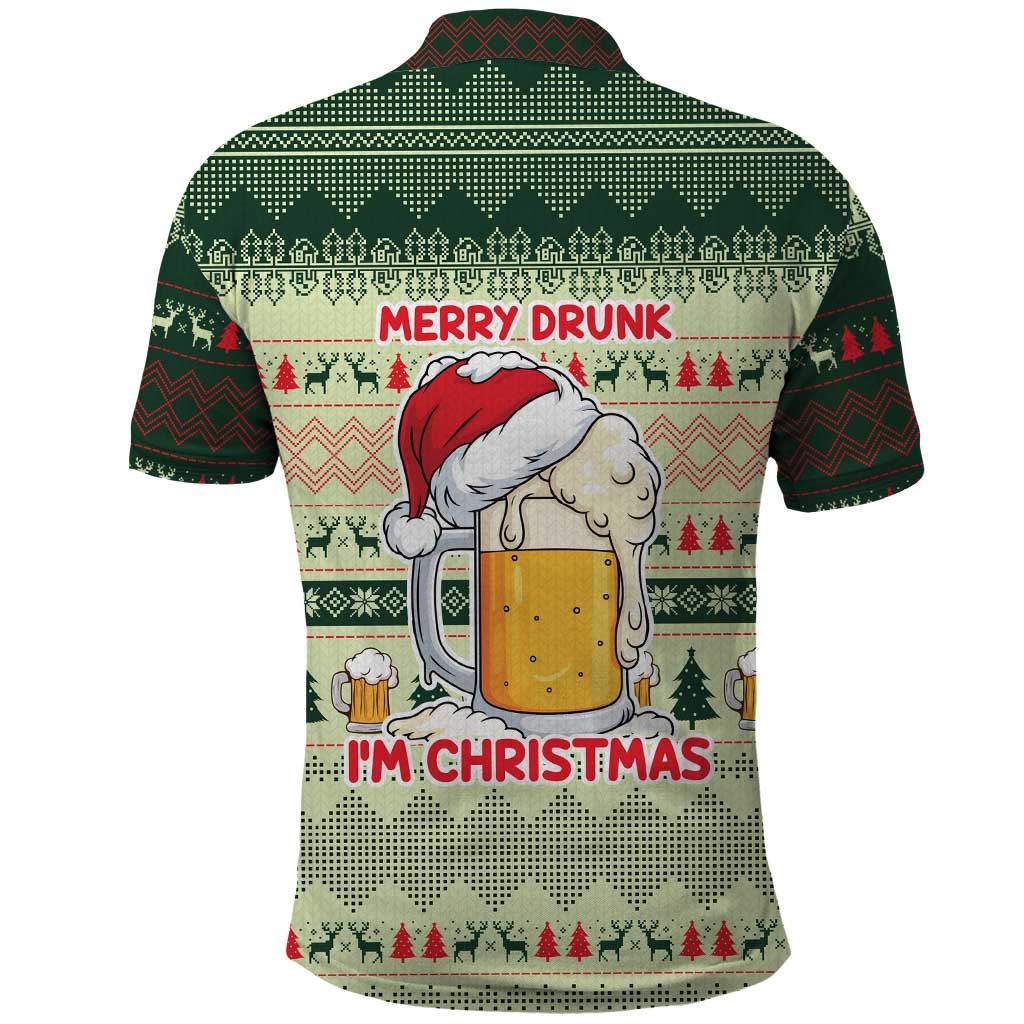Merry Drunk I'm Christmas Polo Shirt Xmas Holiday Patterns - Wonder Print Shop
