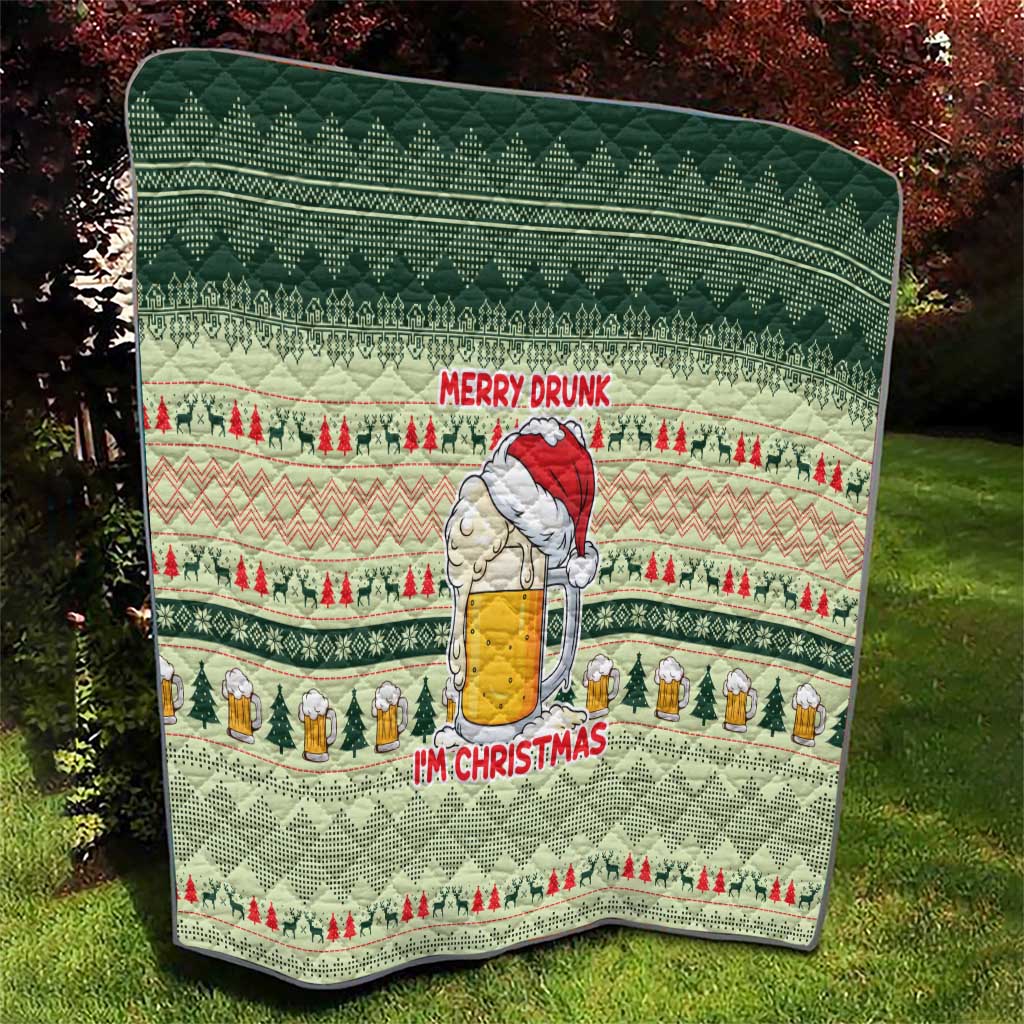 Merry Drunk I'm Christmas Quilt Xmas Holiday Patterns - Wonder Print Shop