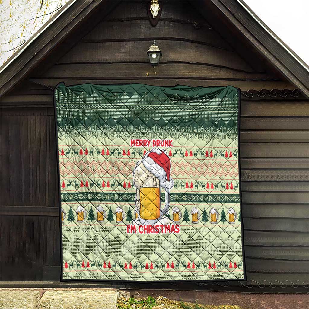 Merry Drunk I'm Christmas Quilt Xmas Holiday Patterns - Wonder Print Shop