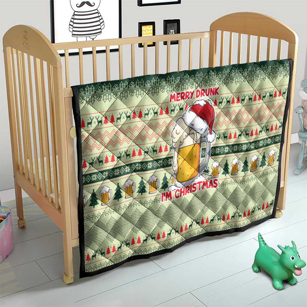 Merry Drunk I'm Christmas Quilt Xmas Holiday Patterns - Wonder Print Shop