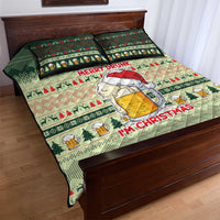 Merry Drunk I'm Christmas Quilt Bed Set Xmas Holiday Patterns - Wonder Print Shop