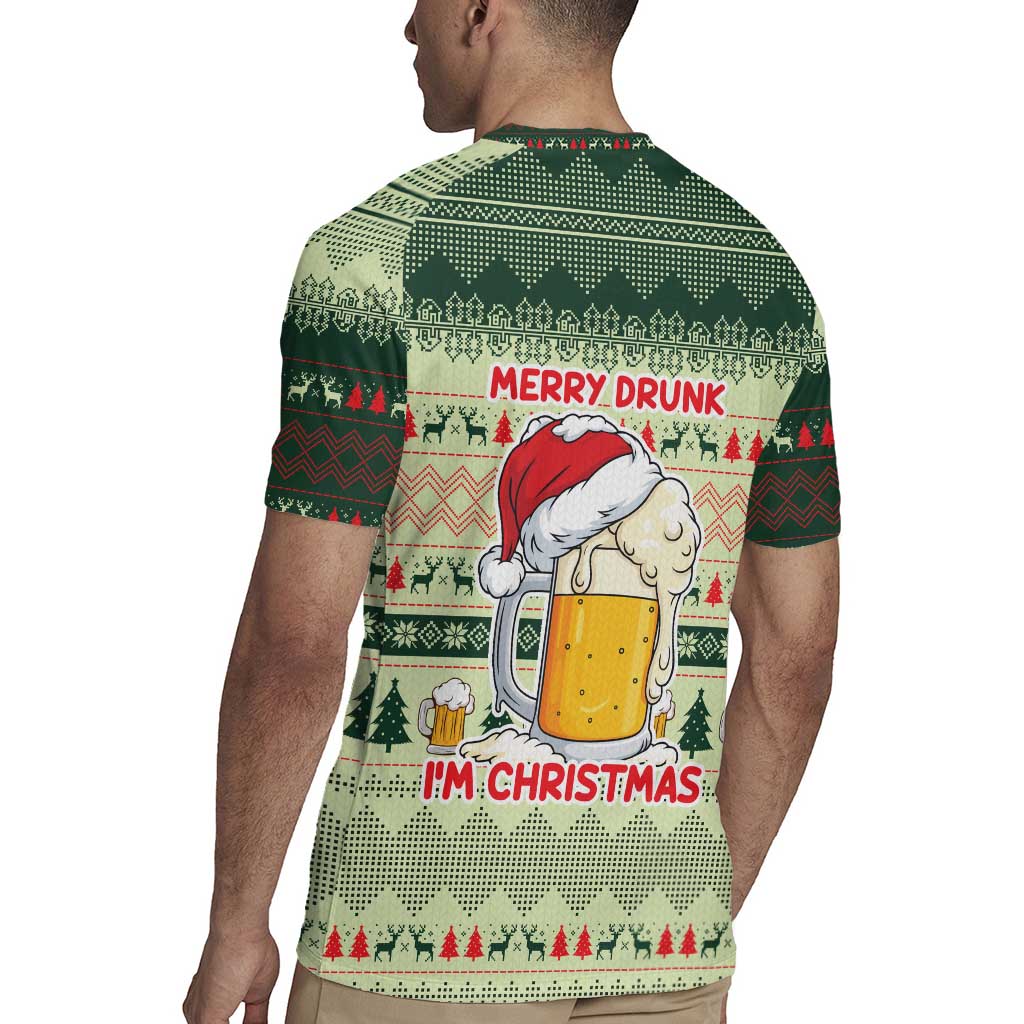 Merry Drunk I'm Christmas Rugby Jersey Xmas Holiday Patterns - Wonder Print Shop