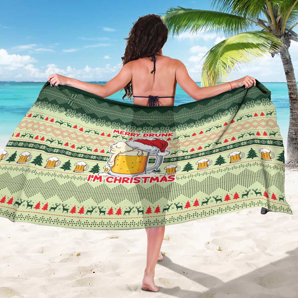Merry Drunk I'm Christmas Sarong Xmas Holiday Patterns - Wonder Print Shop