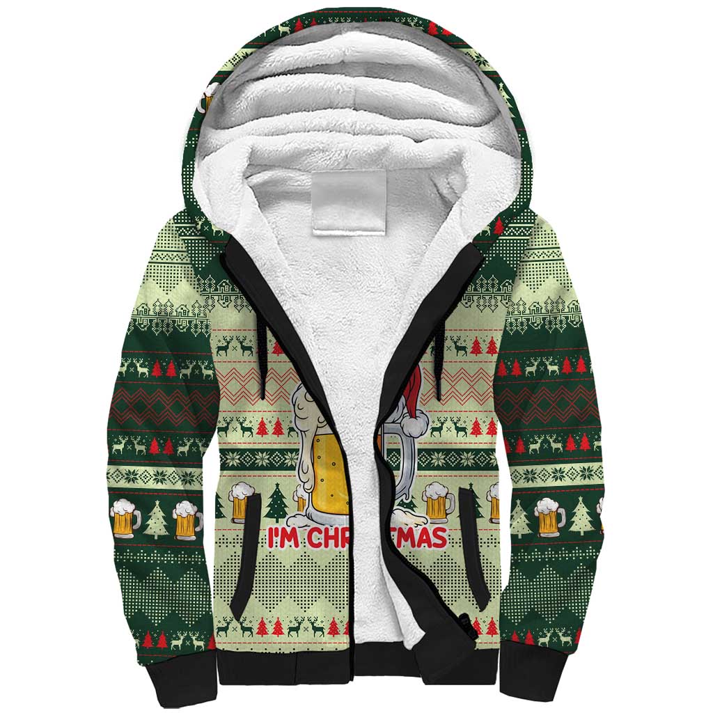 Merry Drunk I'm Christmas Sherpa Hoodie Xmas Holiday Patterns - Wonder Print Shop