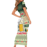 Merry Drunk I'm Christmas Short Sleeve Bodycon Dress Xmas Holiday Patterns - Wonder Print Shop