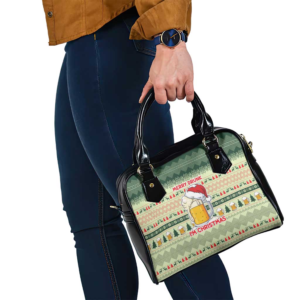 Merry Drunk I'm Christmas Shoulder Handbag Xmas Holiday Patterns - Wonder Print Shop