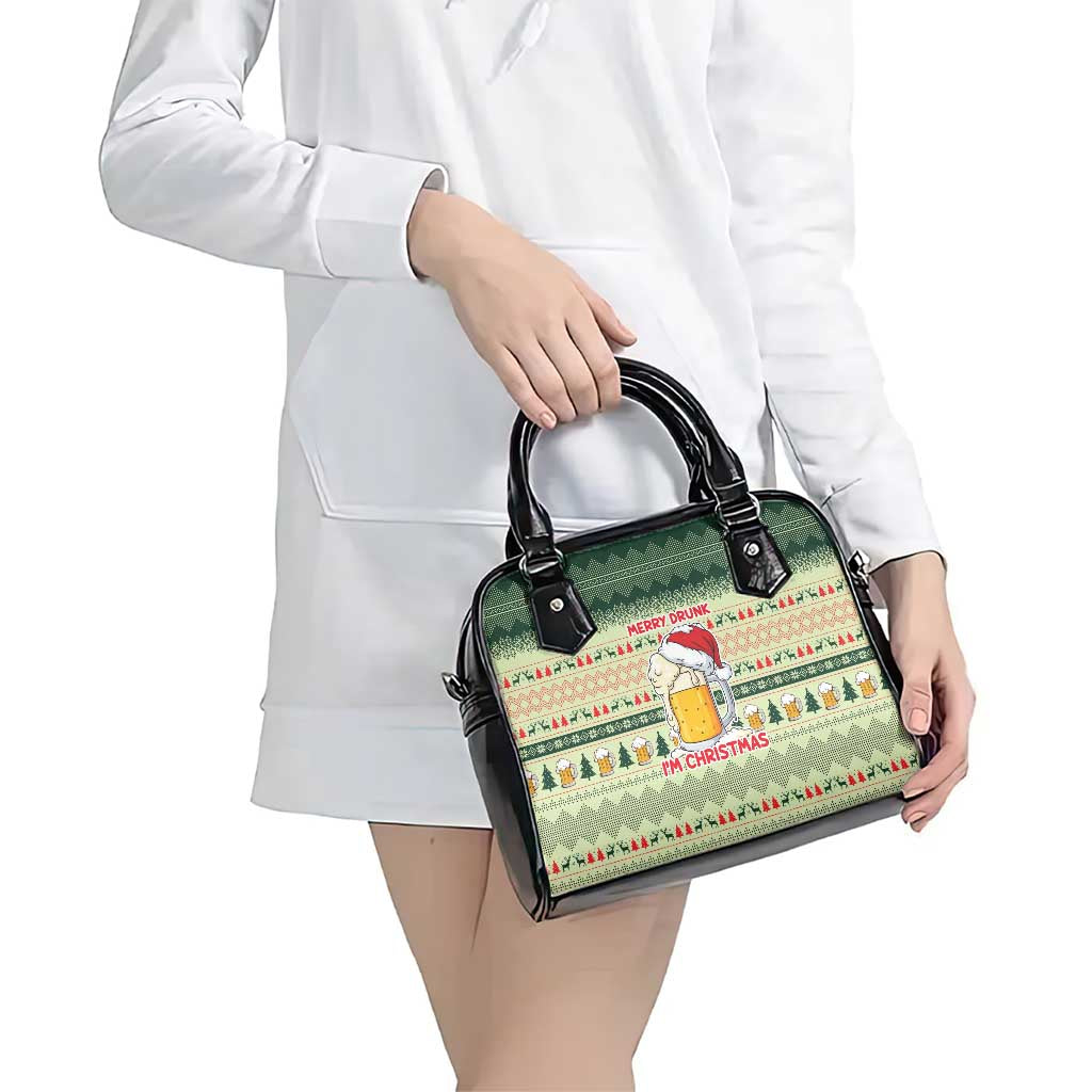 Merry Drunk I'm Christmas Shoulder Handbag Xmas Holiday Patterns - Wonder Print Shop