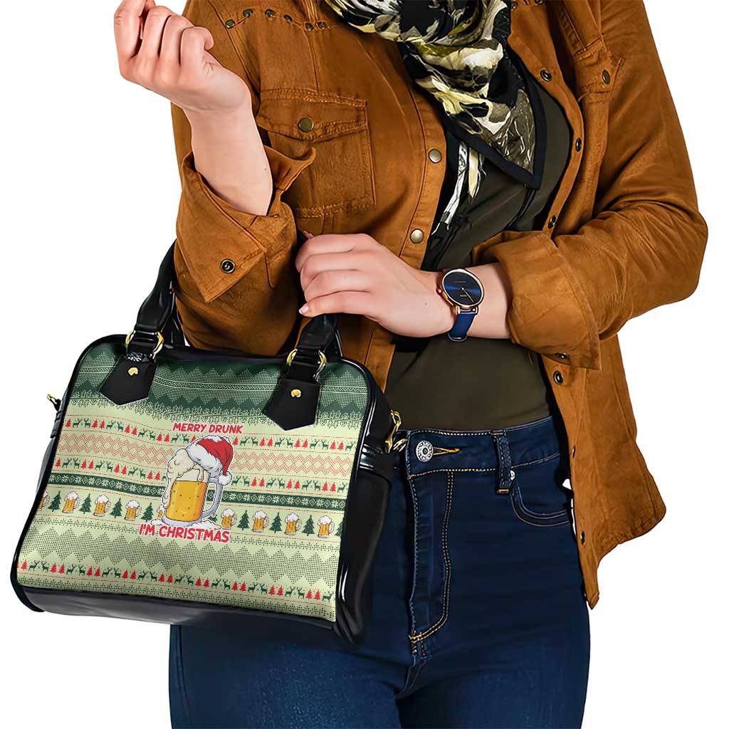 Merry Drunk I'm Christmas Shoulder Handbag Xmas Holiday Patterns - Wonder Print Shop