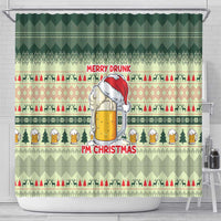 Merry Drunk I'm Christmas Shower Curtain Xmas Holiday Patterns - Wonder Print Shop