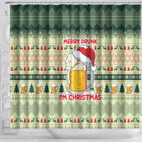 Merry Drunk I'm Christmas Shower Curtain Xmas Holiday Patterns - Wonder Print Shop