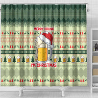 Merry Drunk I'm Christmas Shower Curtain Xmas Holiday Patterns - Wonder Print Shop