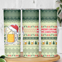Merry Drunk I'm Christmas Skinny Tumbler Xmas Holiday Patterns - Wonder Print Shop