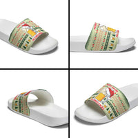 Merry Drunk I'm Christmas Slide Sandals Xmas Holiday Patterns - Wonder Print Shop