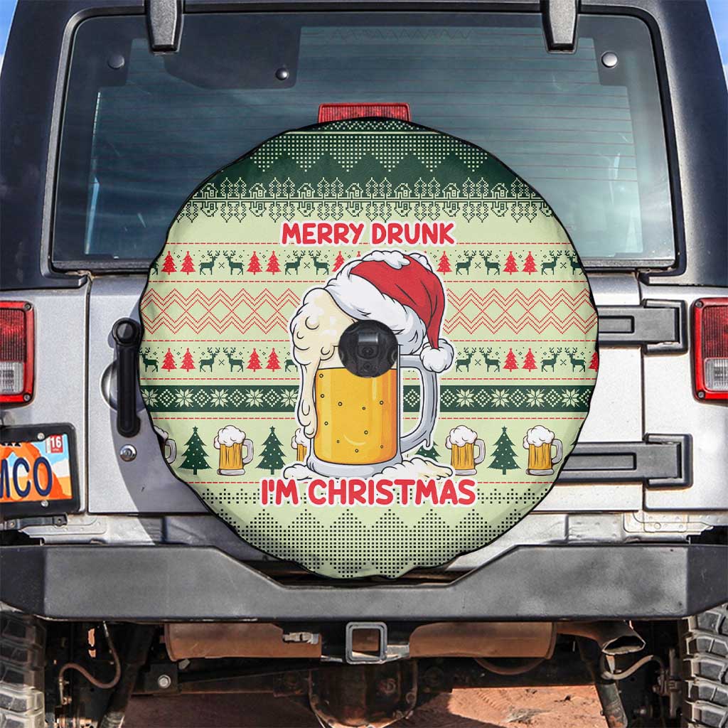 Merry Drunk I'm Christmas Spare Tire Cover Xmas Holiday Patterns - Wonder Print Shop