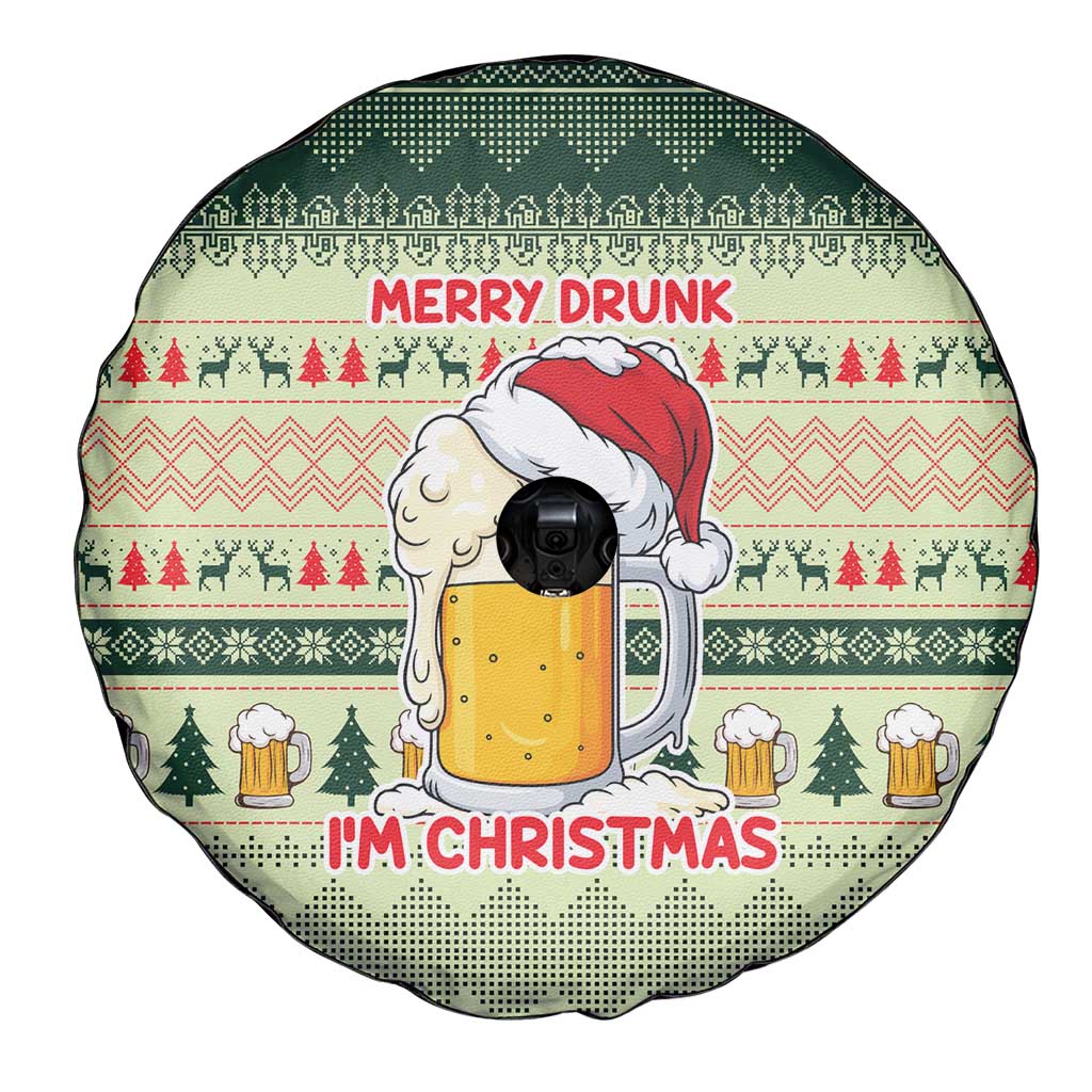 Merry Drunk I'm Christmas Spare Tire Cover Xmas Holiday Patterns - Wonder Print Shop