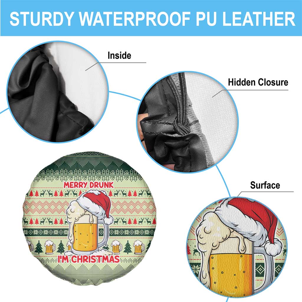 Merry Drunk I'm Christmas Spare Tire Cover Xmas Holiday Patterns - Wonder Print Shop