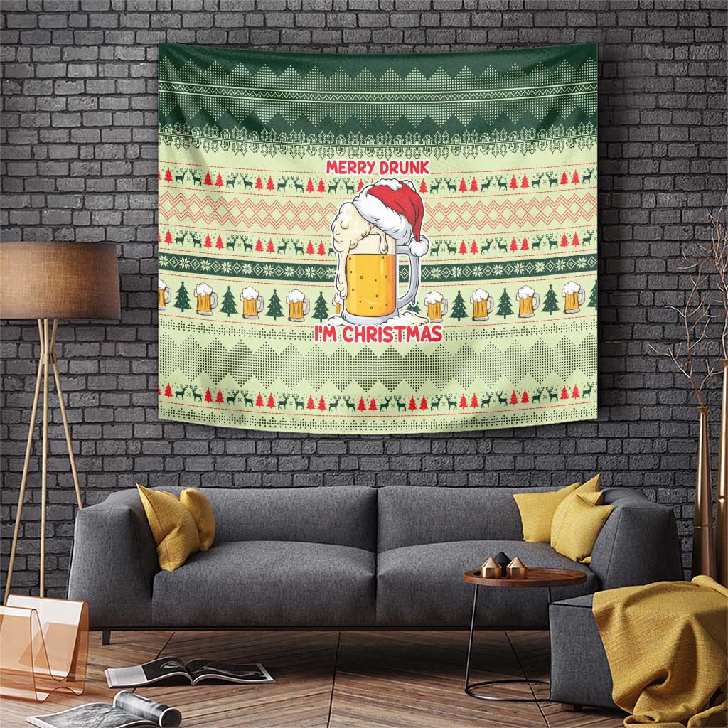 Merry Drunk I'm Christmas Tapestry Xmas Holiday Patterns - Wonder Print Shop
