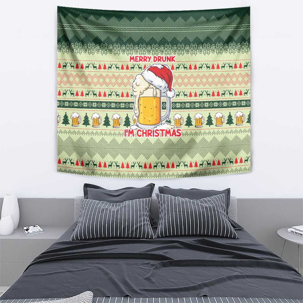 Merry Drunk I'm Christmas Tapestry Xmas Holiday Patterns - Wonder Print Shop