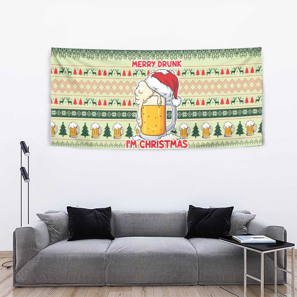 Merry Drunk I'm Christmas Tapestry Xmas Holiday Patterns - Wonder Print Shop