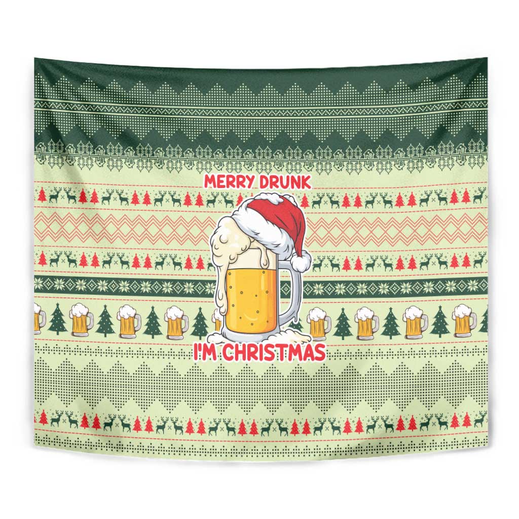 Merry Drunk I'm Christmas Tapestry Xmas Holiday Patterns - Wonder Print Shop