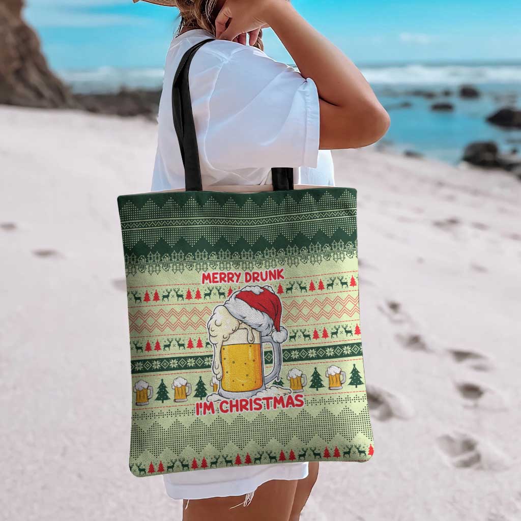 Merry Drunk I'm Christmas Tote Bag Xmas Holiday Patterns - Wonder Print Shop