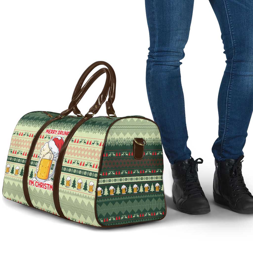 Merry Drunk I'm Christmas Travel Bag Xmas Holiday Patterns - Wonder Print Shop