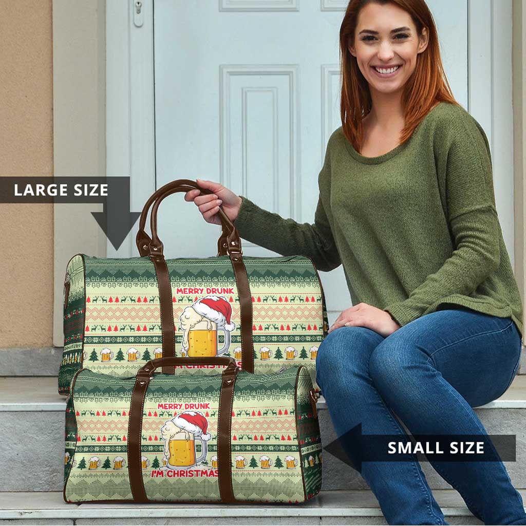 Merry Drunk I'm Christmas Travel Bag Xmas Holiday Patterns - Wonder Print Shop